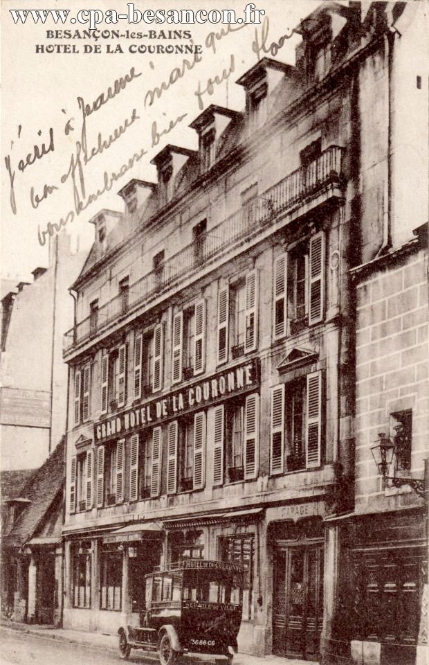 BESANÇON-les-BAINS - HOTEL DE LA COURONNE